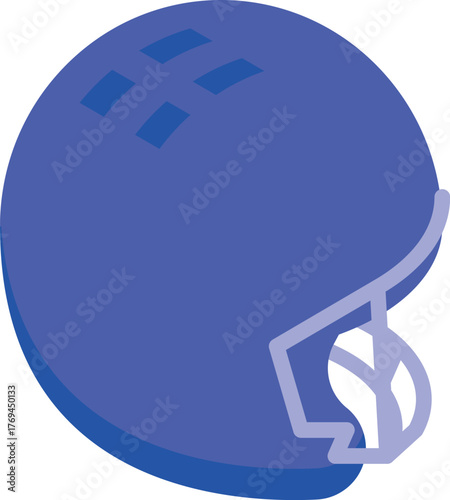 Blue american football helmet ensuring player safety during a competitive game, highlighting the importance of protective gear in contact sports