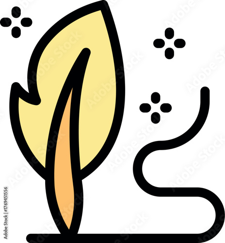 Stylized feather drifts serenely, embodying lightness, hope, and spiritual ascension