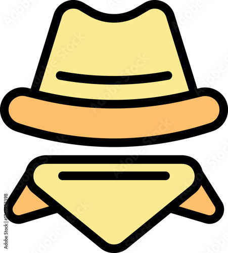 Detective or spy hiding face with hat and bandana, incognito mode