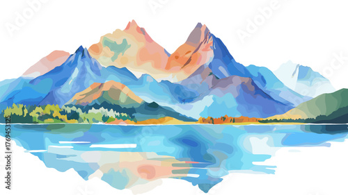 Bariloche. Bariloche hand drawn watercolor illustration