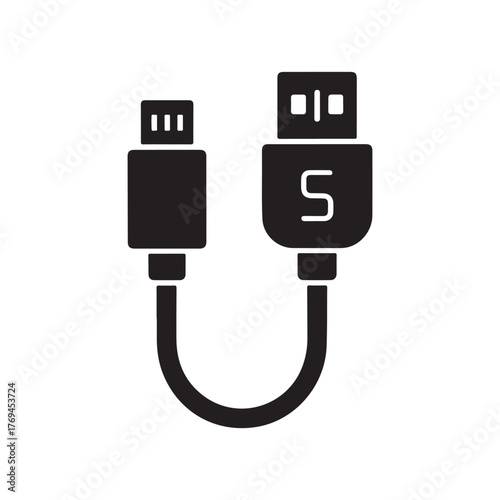 USB Cable Data Transfer Cord Icon