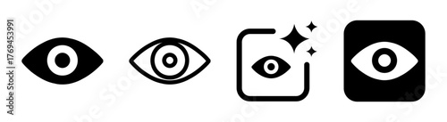 Vision icon, eye sign vision symbol perception sight icon transparent PNG vector illustration representing vision care eye health and optical design concept