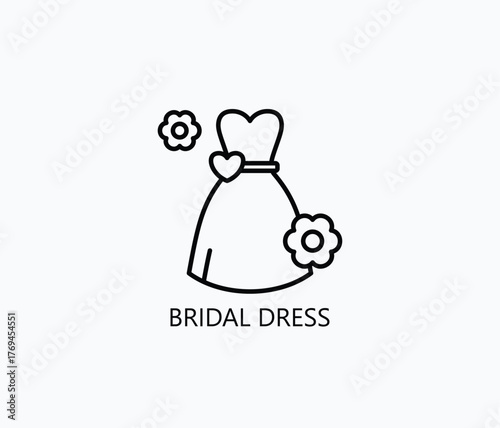 Bridal Dress Icon Or Logo Isolated Vector Illustration