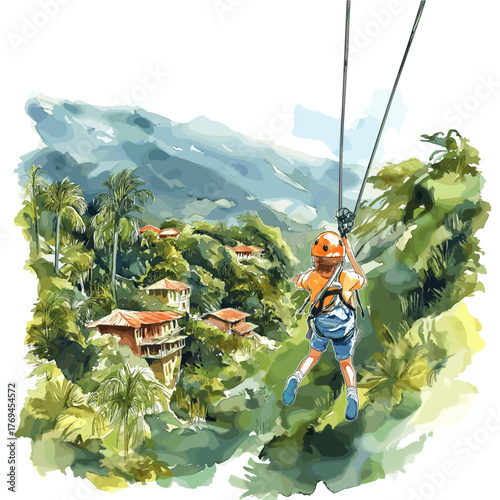 San Gil. San Gil hand drawn watercolor illustration