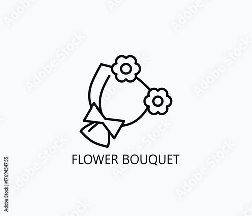 Flower Bouquet Icon Or Logo Isolated Vector Illustration