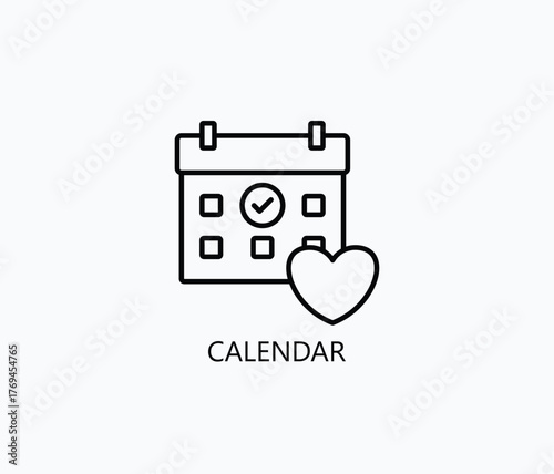 Calendar Icon Or Logo Isolated Vector Illustration