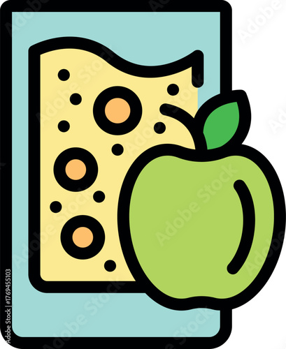Glass of fresh apple juice and green apple showing healthy lifestyle