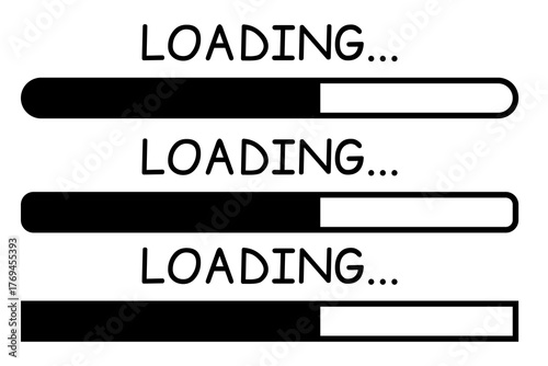 Vector image of a loading icon. Collection loading status. Loading progress icon. Loading progress. Element for your design.