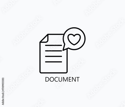 Document Icon Or Logo Isolated Vector Illustration