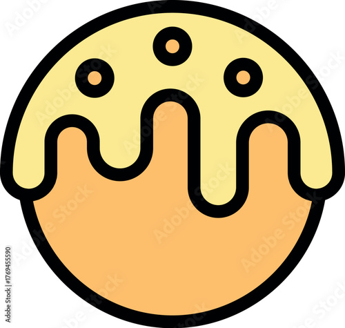 Delicious round donut with dripping yellow glaze and sprinkles, perfect for breakfast or a sweet treat