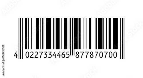 A black and white image of a standard EAN-13 barcode with the numbers 4 0227334465 877870700 printed below it, used for product identification.