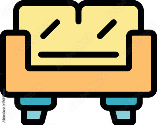 Cozy sofa representing comfort and relaxation, perfect for furnishing a living room or lounge area