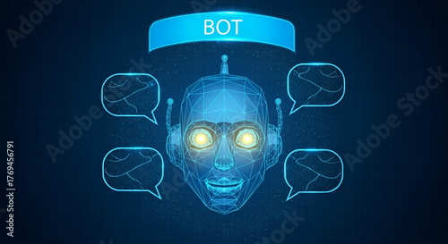 Ai chatbot virtual assistant digital technology automation concept bot