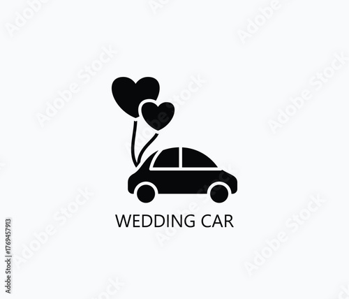 Wedding Car Icon Or Logo Isolated Vector Illustration
