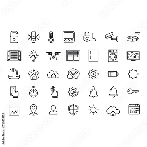 Smart home automation and internet of things vector icons modern technology concept design