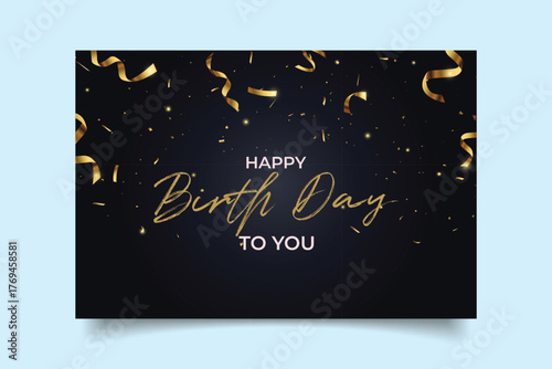 Happy Birthday greeting card invitation card  poster  cover  vector illustration with luxury background