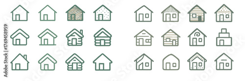 Collection of diverse house designs showcasing unique architectural styles and structures