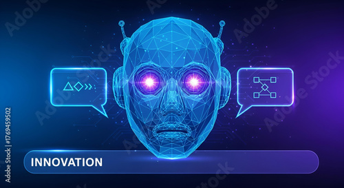 Ai robot head innovation technology artificial intelligence concept
