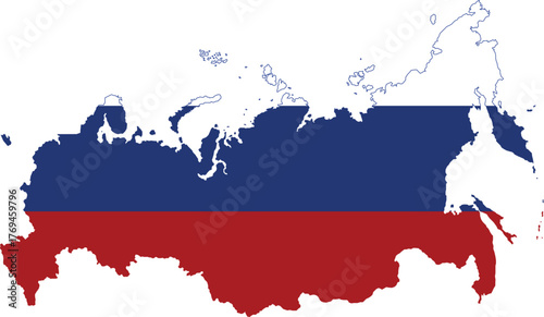 russia map with flag