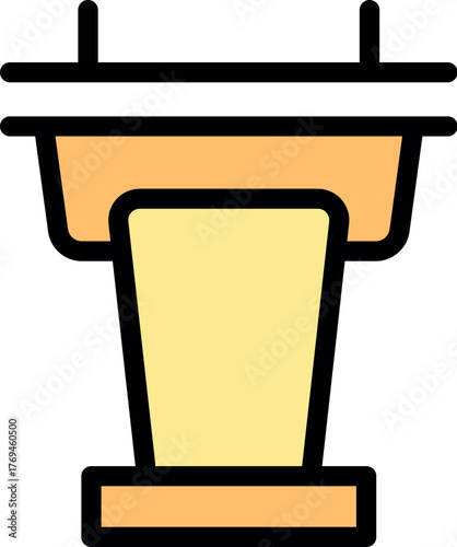 Wooden tribune for conference or public speaking representing communication, leadership, and giving a speech