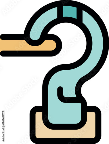 Lifting hook icon, construction crane hook grabbing object, heavy lifting equipment symbol