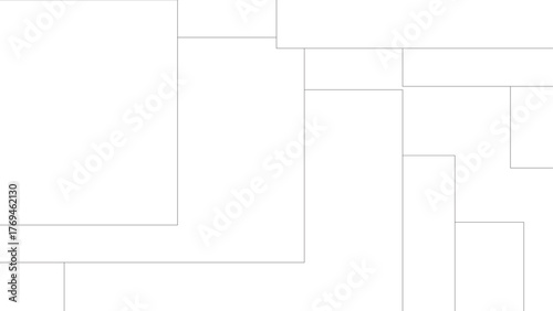 Minimalist abstract white background with faint overlapping rectangular outlines forming a geometric grid design, perfect for modern art and digital layouts.