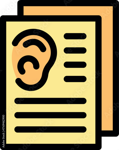 Medical record showing patient ear information, useful for hearing healthcare and audiology documentation