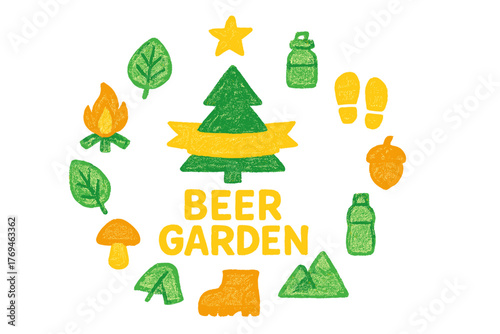 Enjoy a relaxing time at a vibrant outdoor beer garden surrounded by nature and fun activities