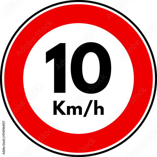 Speed Limit 10 Traffic Sign, 10 Speed Limit Sign Vector