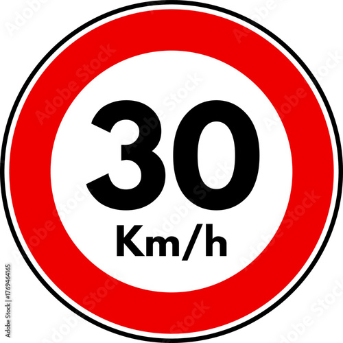 Speed Limit 30 Traffic Sign, 30 Speed Limit Sign Vector