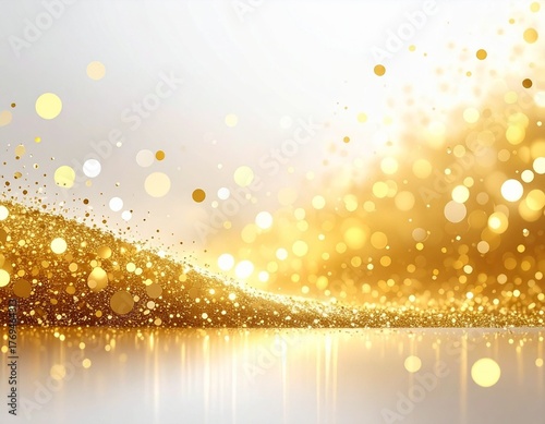 Goldenes Bokeh auf weißem Hintergrund