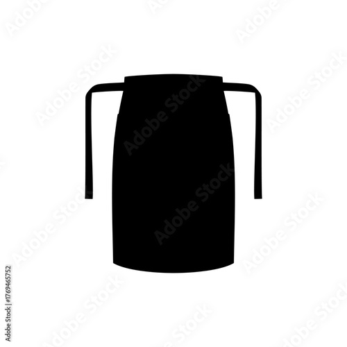 Chef waist apron silhouette vector flat illustration design.