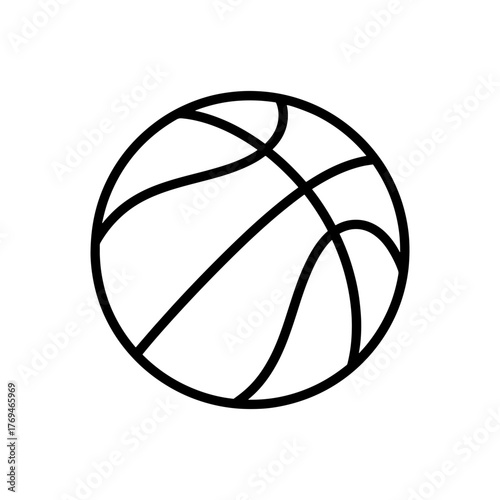 Dynamic basketball icon for sports designs, team branding, or fitness campaigns. Simple, modern vector illustration for athletic themes and recreational activities