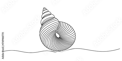 Continuous single line drawing of a grape cluster with leaves elegantly flowing into a simple wavy line below vector