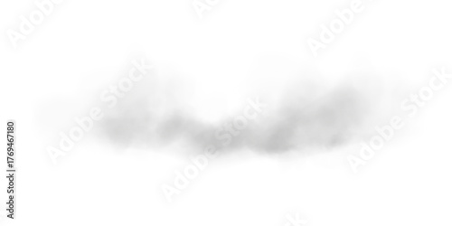 Realistic Black Smoke or Fog Isolated on White Background PNG