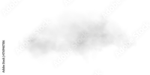 Realistic Black Smoke or Fog Isolated on White Background PNG