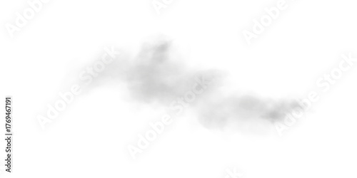 Realistic Black Smoke or Fog Isolated on White Background PNG