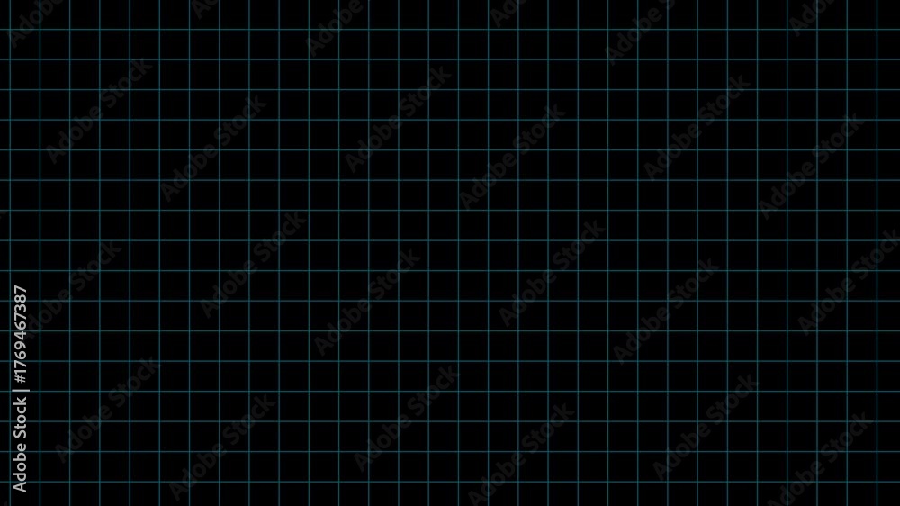 Perspective geometric graph pattern grid animation isolated on black background