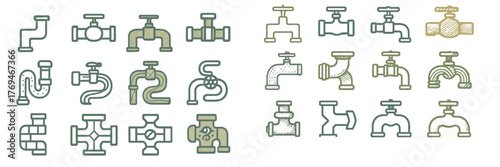 Various plumbing fittings and valves in different styles and designs for plumbing projects