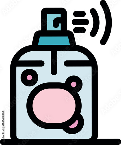 Perfume bottle spraying a pleasant aroma, creating a fragrant and luxurious scent