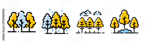 Abstract fire grove vector illustration scalable eps icon with flaming trees