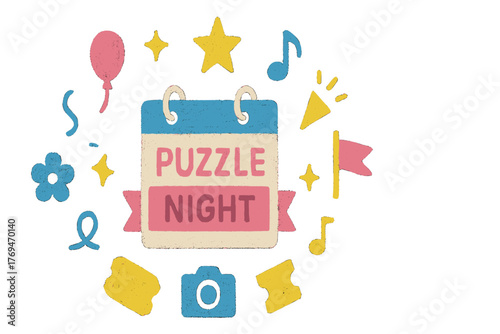 Join friends for a fun puzzle night with decorations and activities in a cozy setting