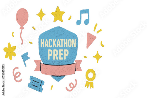 Participants prepare for a hackathon with creative ideas and teamwork at a lively tech event