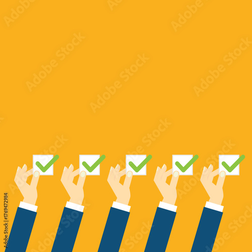 Task completion. Perfect for productivity, to-do lists, goals, workflow, and success presentations or apps.	