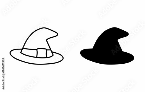 Witch hat icon isolated on white background