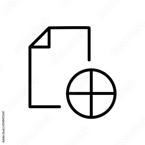 Plus and Page icon. Paper or Document symbol