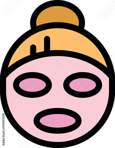 Woman enjoying a moment of self care with a pink facial mask, promoting healthy skin and relaxation