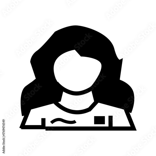 black and white woman with shirt vector