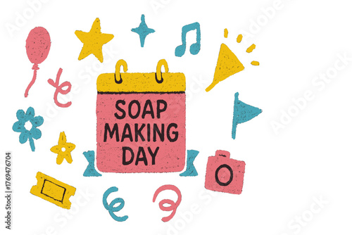 Join friends for a fun-filled soap making day with colorful decorations and creative activities