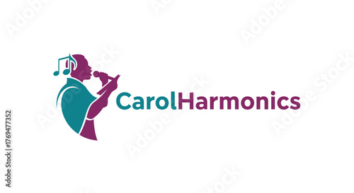 CarolHarmonics logo featuring a singer with headphones and a microphone.